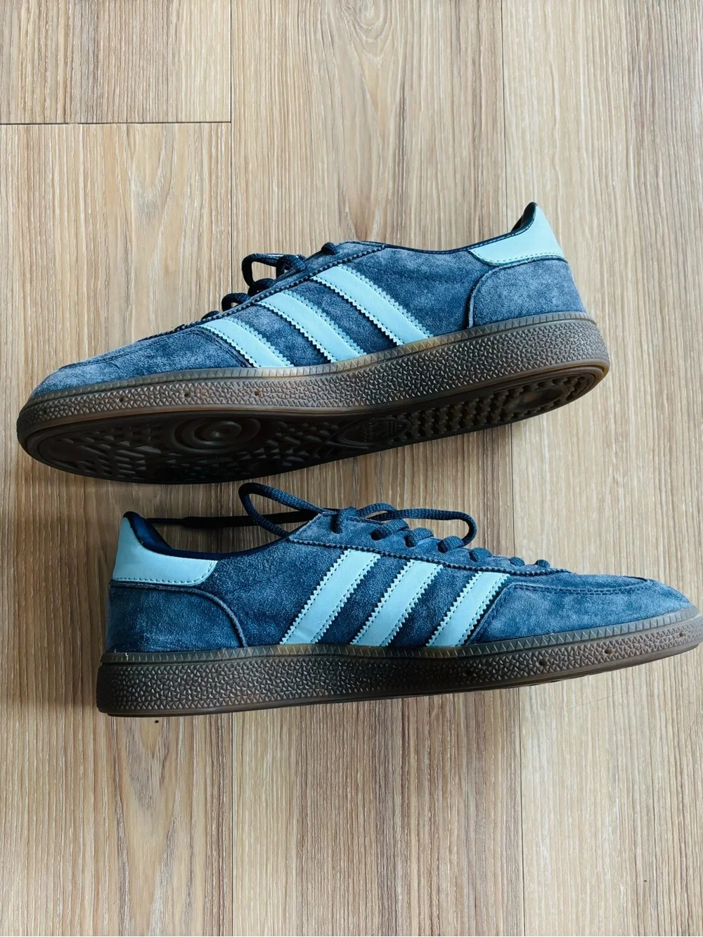 Adidas Handball Spezial Shoes Blue White Suede Sneakers Mens US 8.5 Authentic